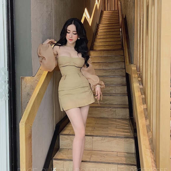 High Waisted Skirt and Off Shoulder Top 2 Pieces Set